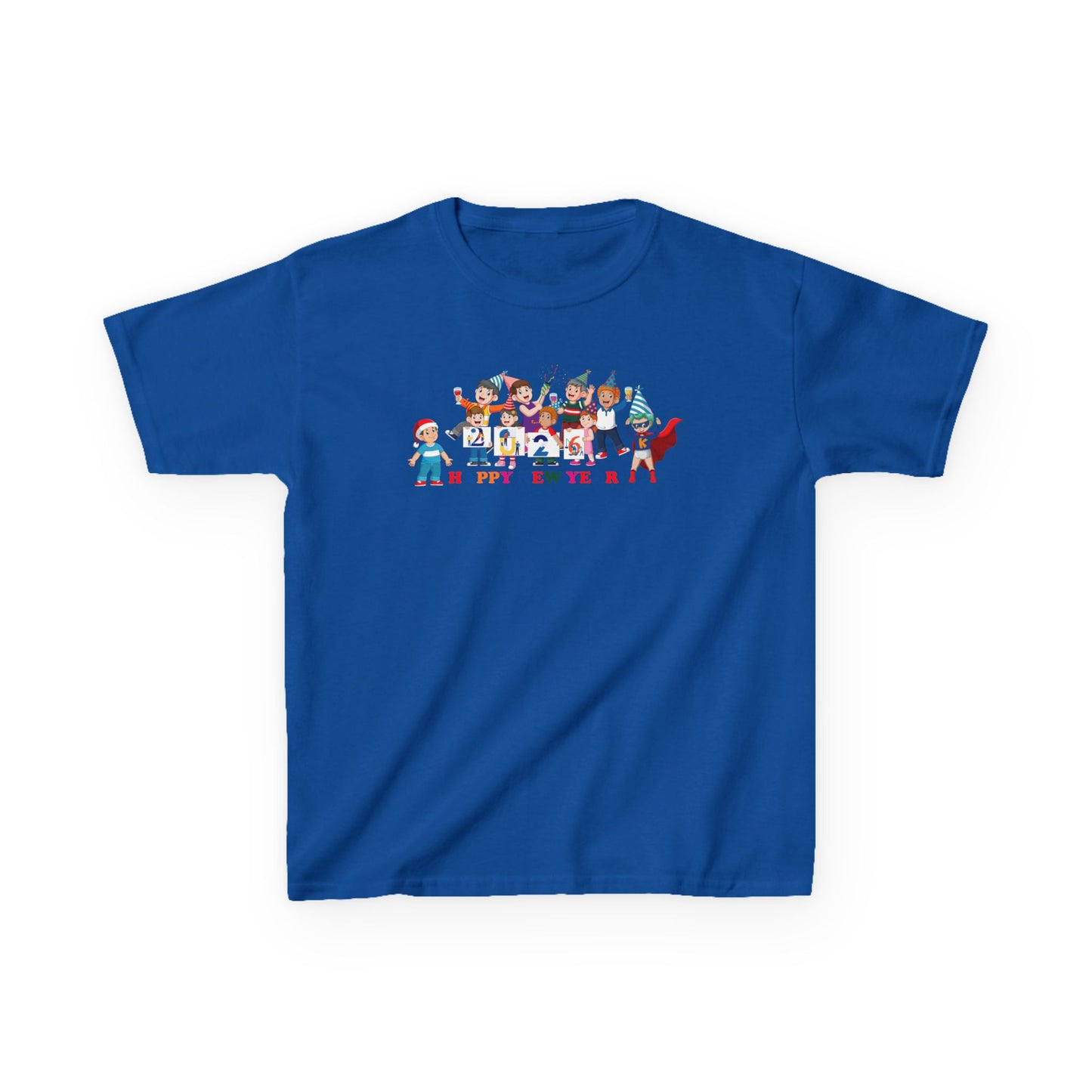 Kids Heavy Cotton™ Tee - Happy new year from super kiddo - [[{"value":"Wonderwear Kid"}]]