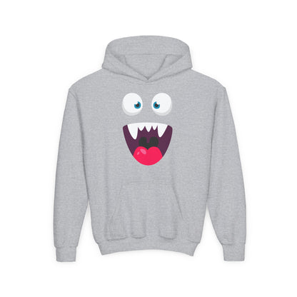Youth Heavy Blend Hooded Sweatshirt -  Cute monsters face Printify