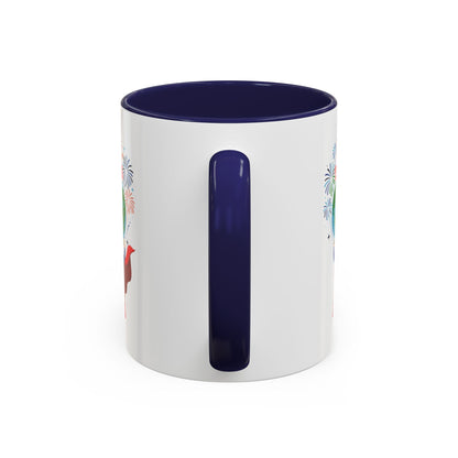 Accent Coffee Mug - Super kiddo holding globe - [[{"value":"Wonderwear Kid"}]]