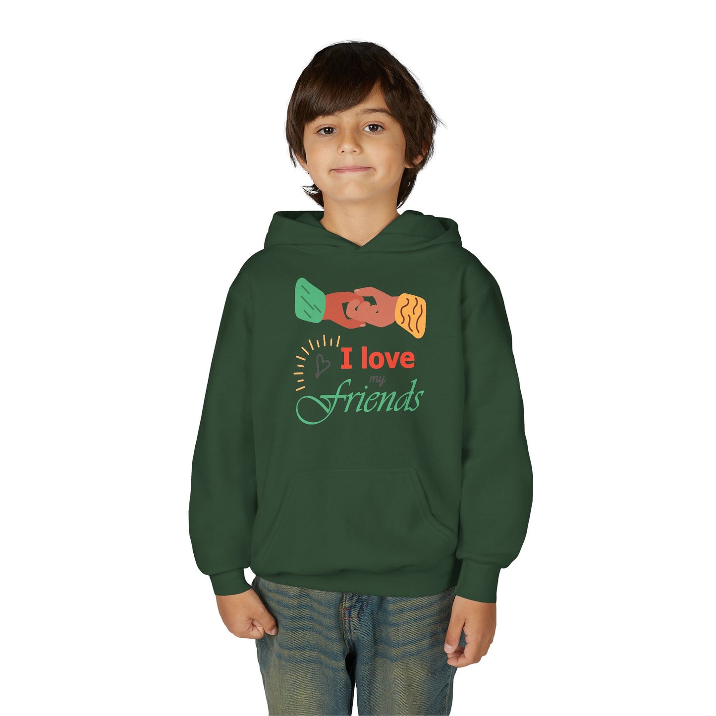 Youth Heavy Blend Hooded Sweatshirt - I love my friends