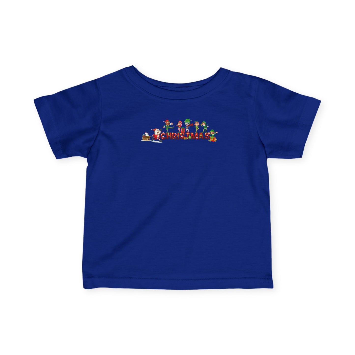Infant Fine Jersey Tee - Christmas with santa claus and friends - [[{"value":"Wonderwear Kid"}]]