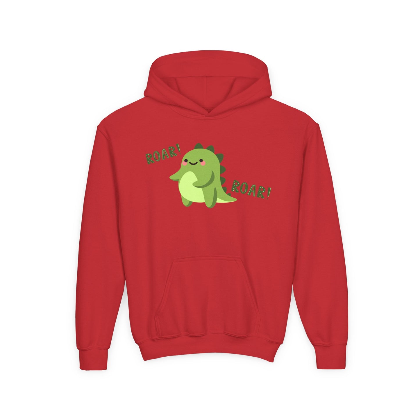 Youth Heavy Blend Hooded Sweatshirt - Cute Dinosaur Roar