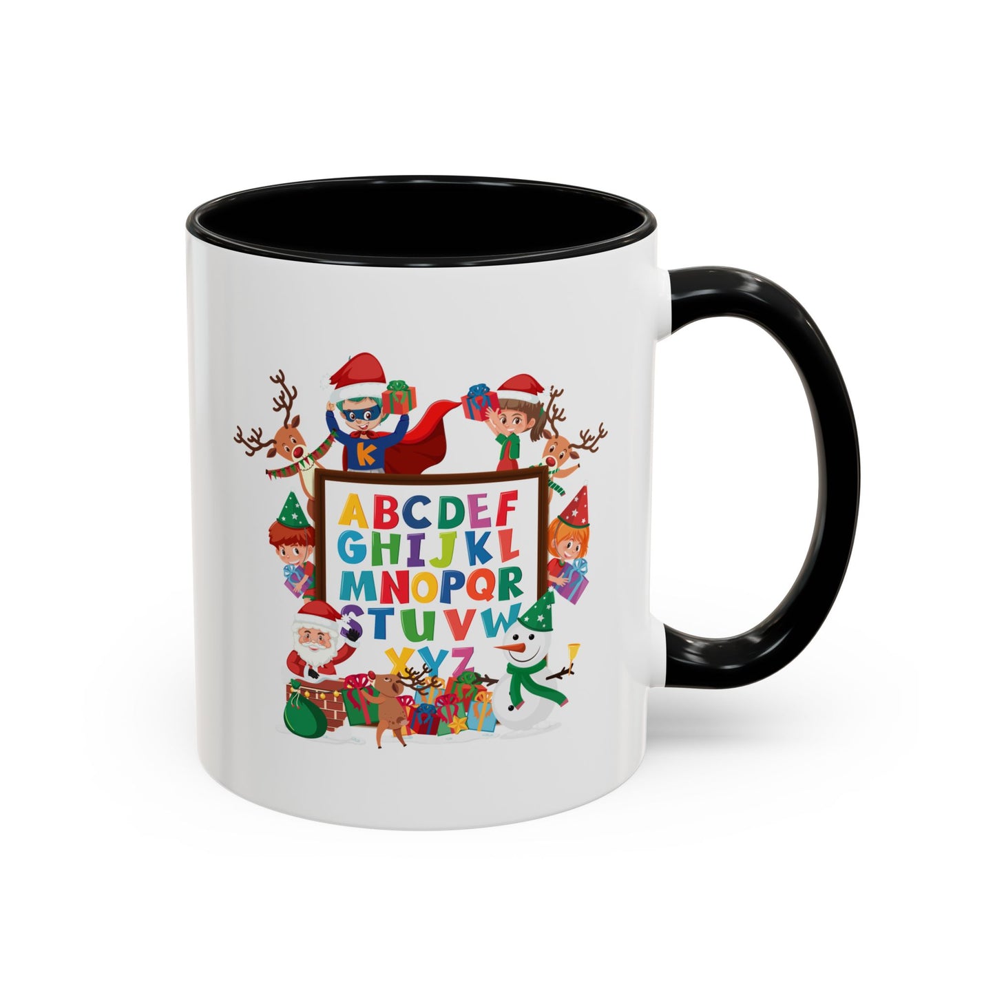 Accent Coffee Mug - Christmas alphabet with super kiddo