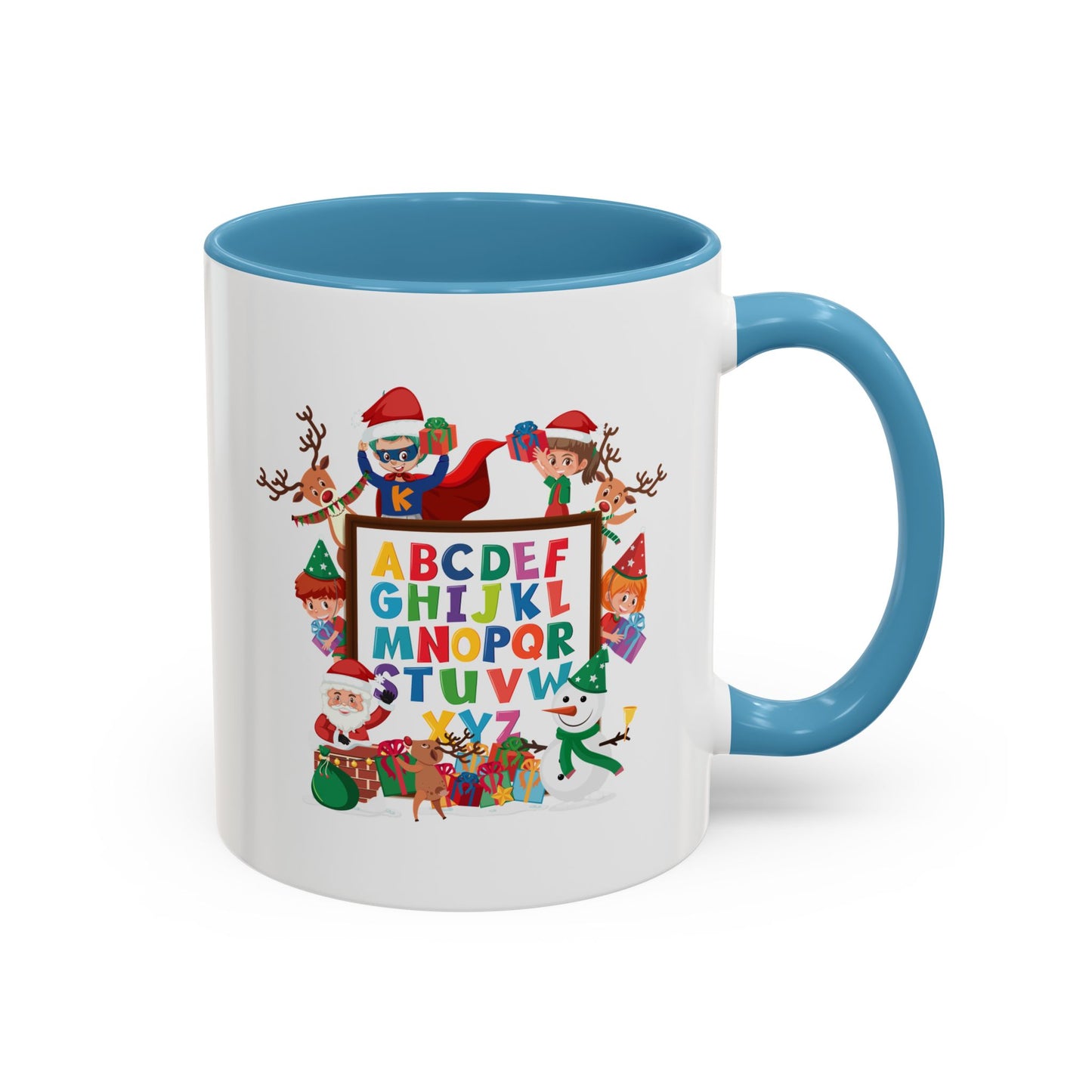 Accent Coffee Mug - Christmas alphabet with super kiddo
