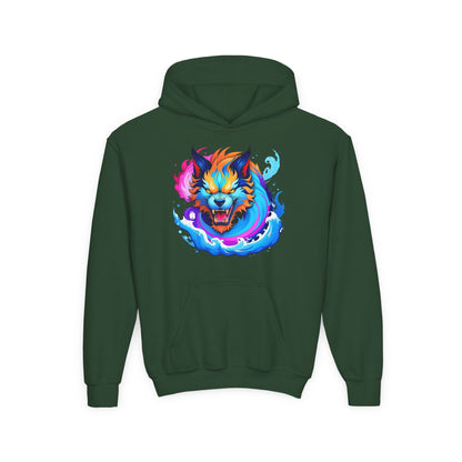 Kids Vibrant Wolf Hoodie Printify