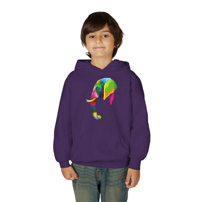 Youth hoodie with adorable elephant design Printify