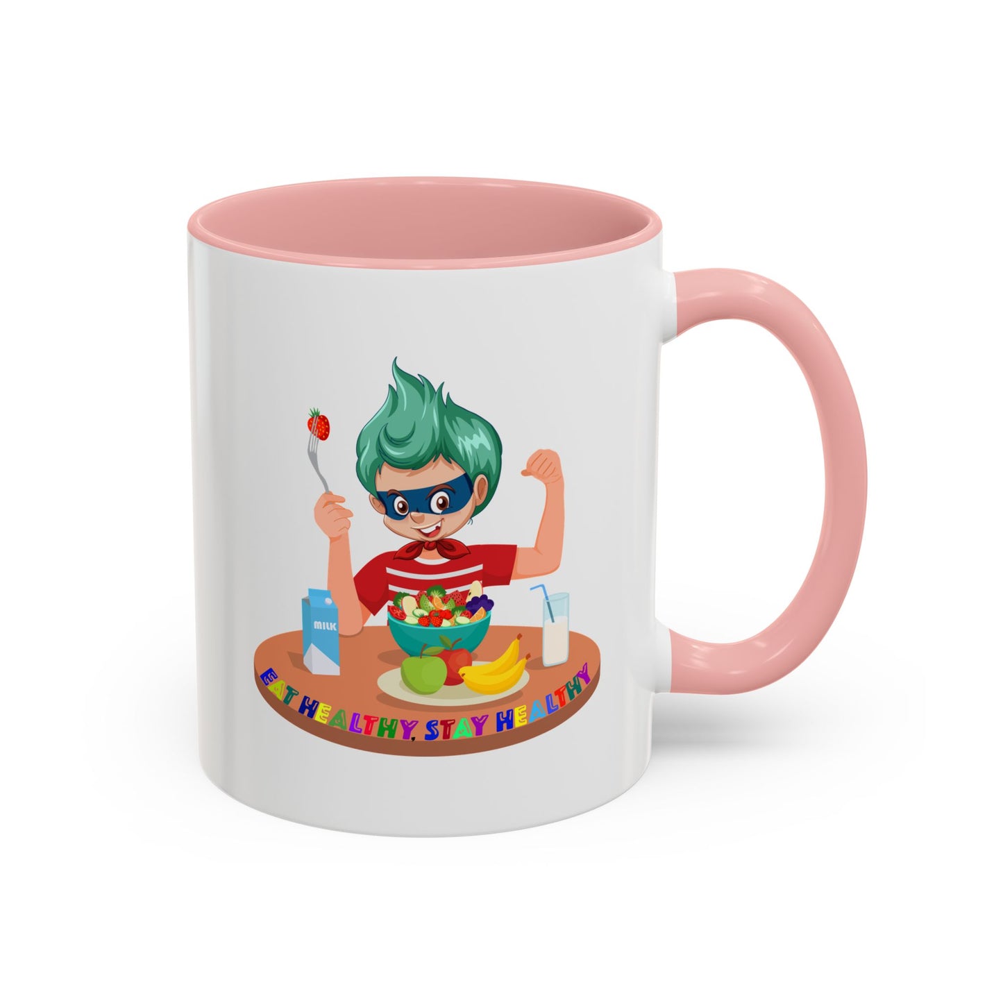 Accent Coffee Mug - super kiddo eating healthy food