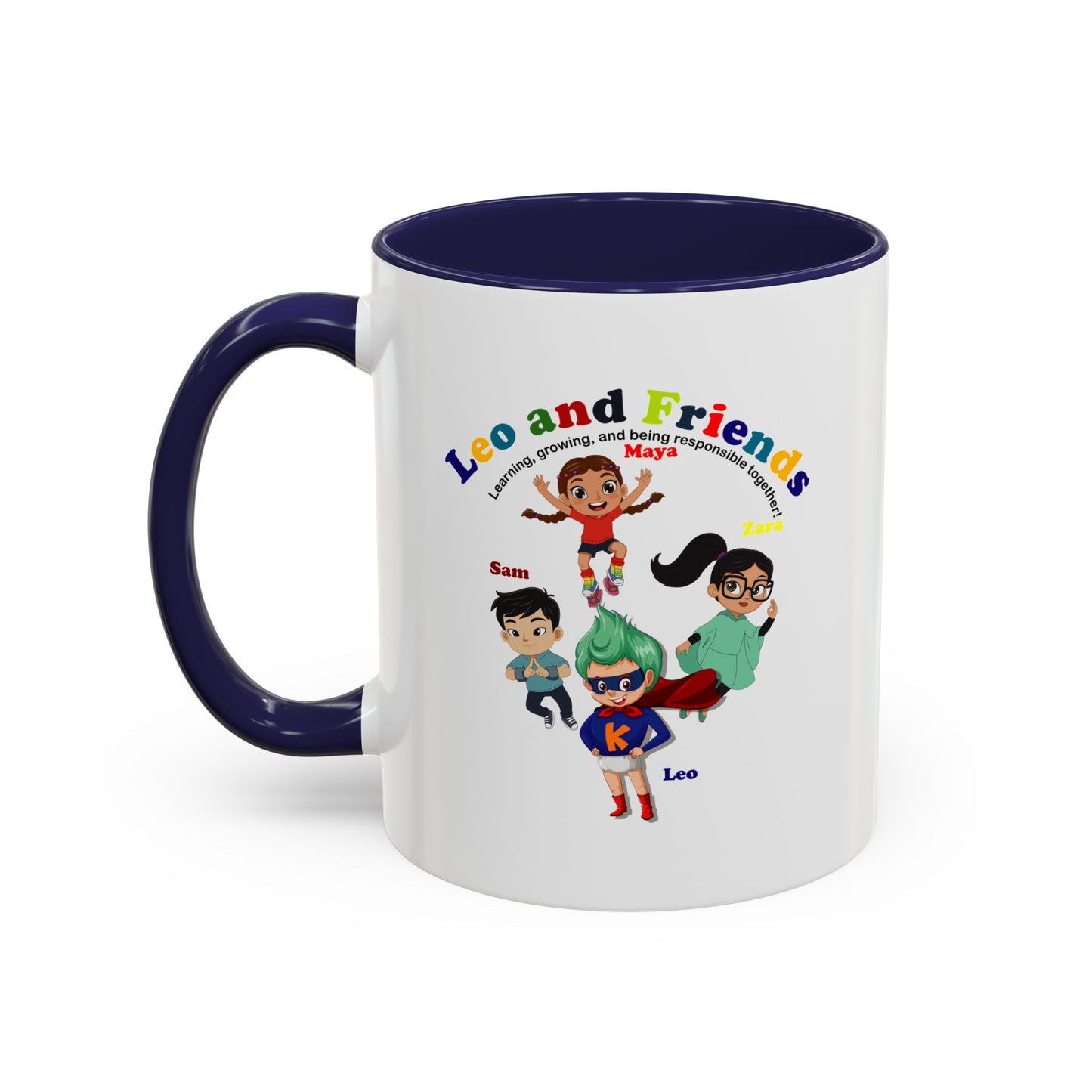 Accent Coffee Mug - Leo & Friends - Learning and growing