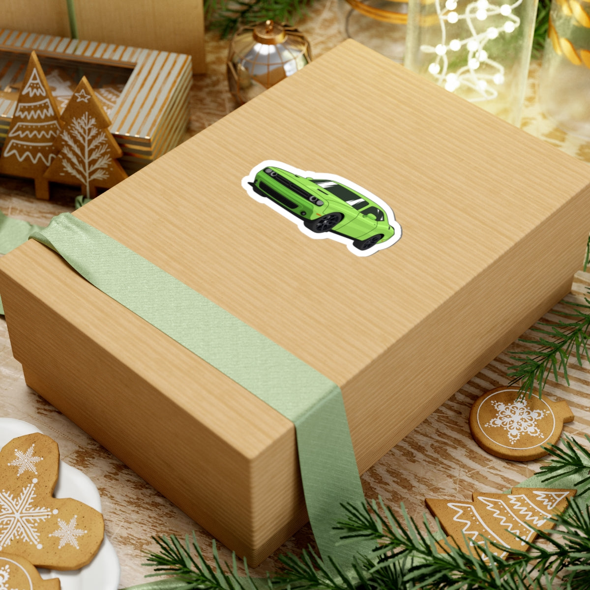 Kiss-Cut Stickers - Green superfast car