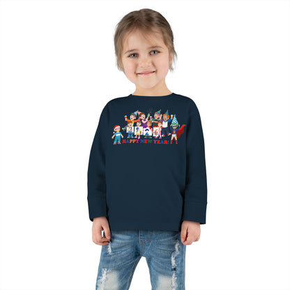 Toddler Long Sleeve Tee - Happy new year from super kiddo - [[{"value":"Wonderwear Kid"}]]