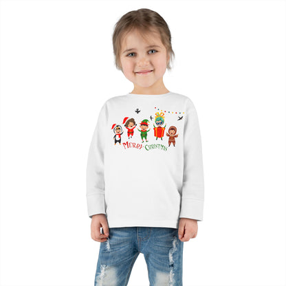 Toddler Long Sleeve Tee - Merry christmas by super kiddo and friends - [[{"value":"Wonderwear Kid"}]]