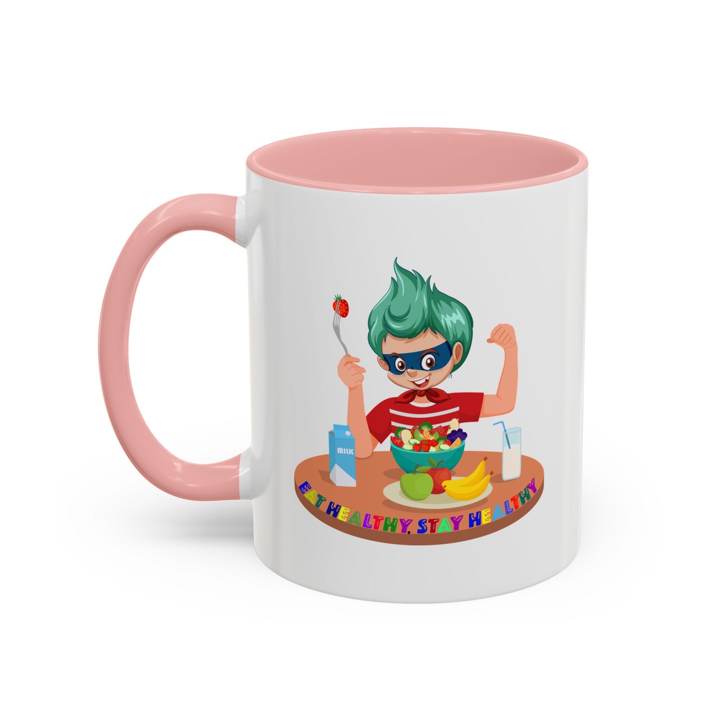 Accent Coffee Mug - super kiddo eating healthy food