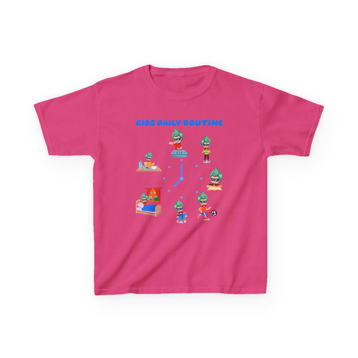 Kids Heavy Cotton™ Tee - Super kiddo daily routine - [[{"value":"Wonderwear Kid"}]]