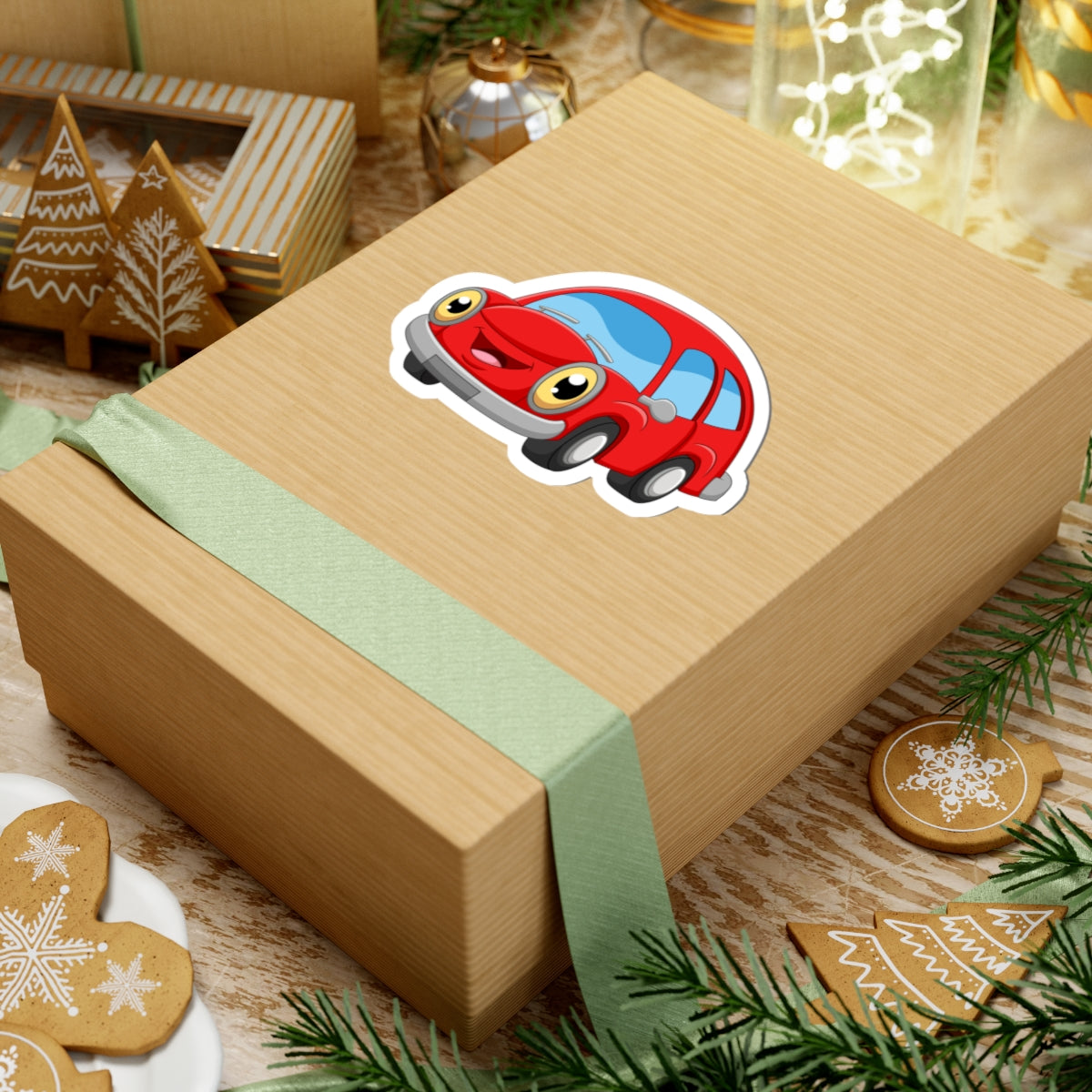 Kiss-Cut Stickers - Cute Red car