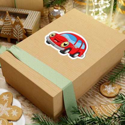 Kiss-Cut Stickers - Happy Little Red Car Printify