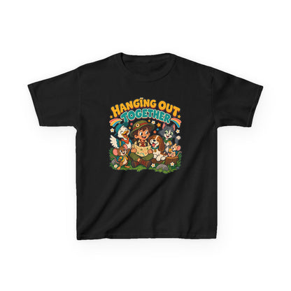 Kids Heavy Cotton™ Tee - Retro Friends Hanging Out Together