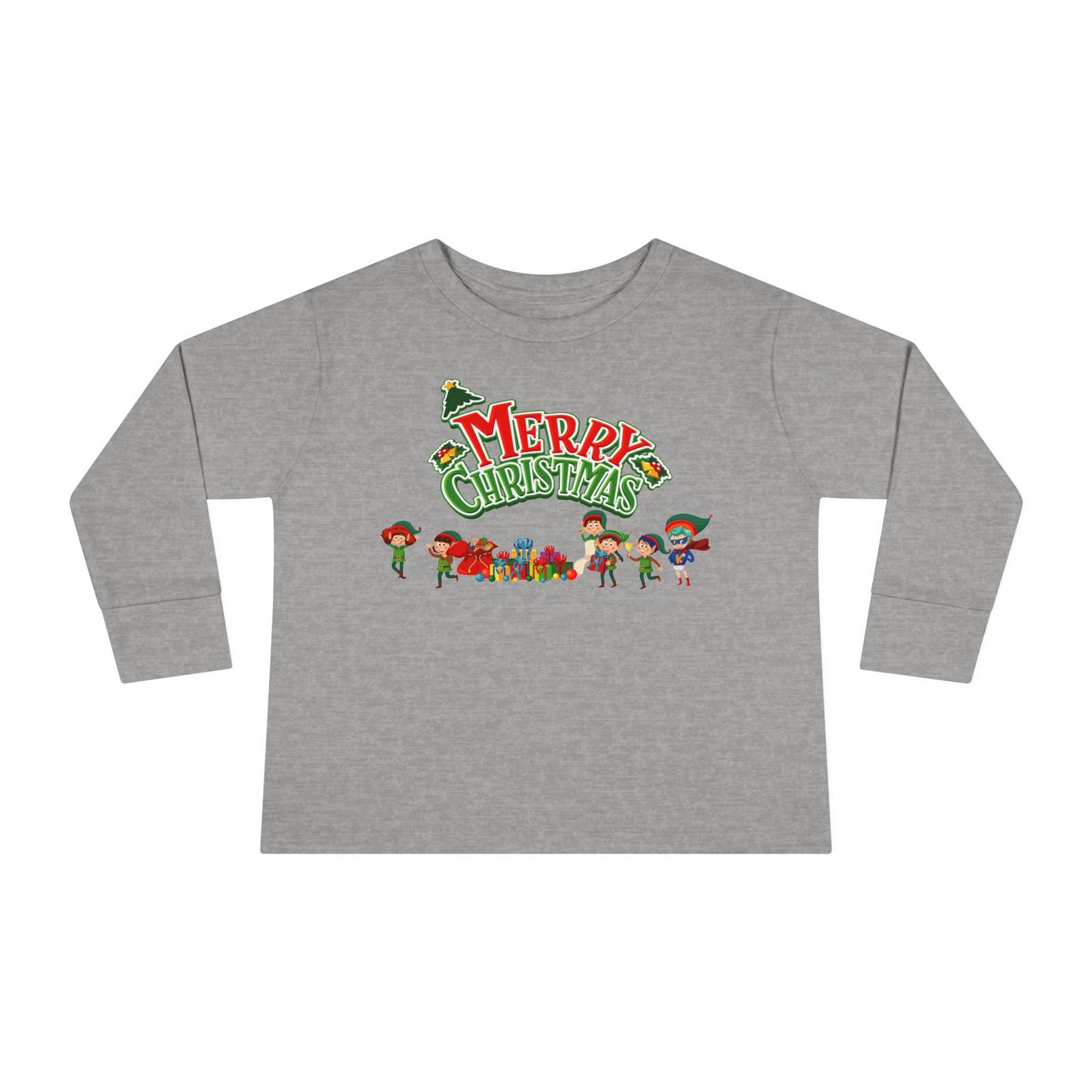 Toddler Long Sleeve Tee - Merry christmas from super friends - [[{"value":"Wonderwear Kid"}]]