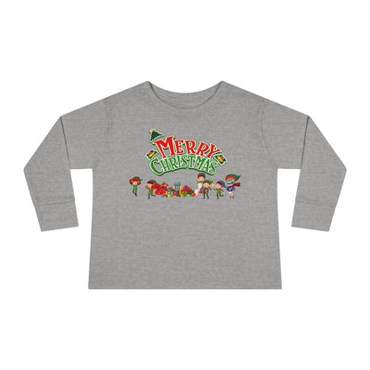 Toddler Long Sleeve Tee - Merry christmas from super friends - [[{"value":"Wonderwear Kid"}]]