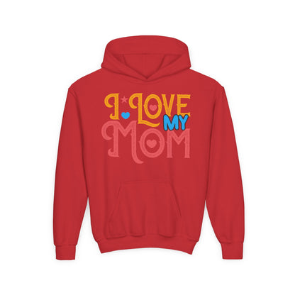 Youth Heavy Blend Hooded Sweatshirt -  I love my Mommy Printify
