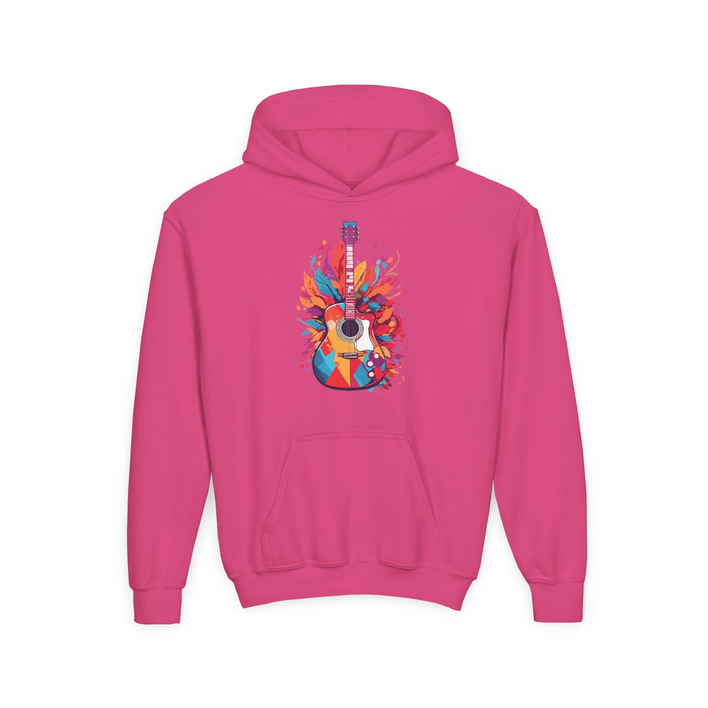 Youth Heavy Blend Hooded Sweatshirt - Colorful Guitar