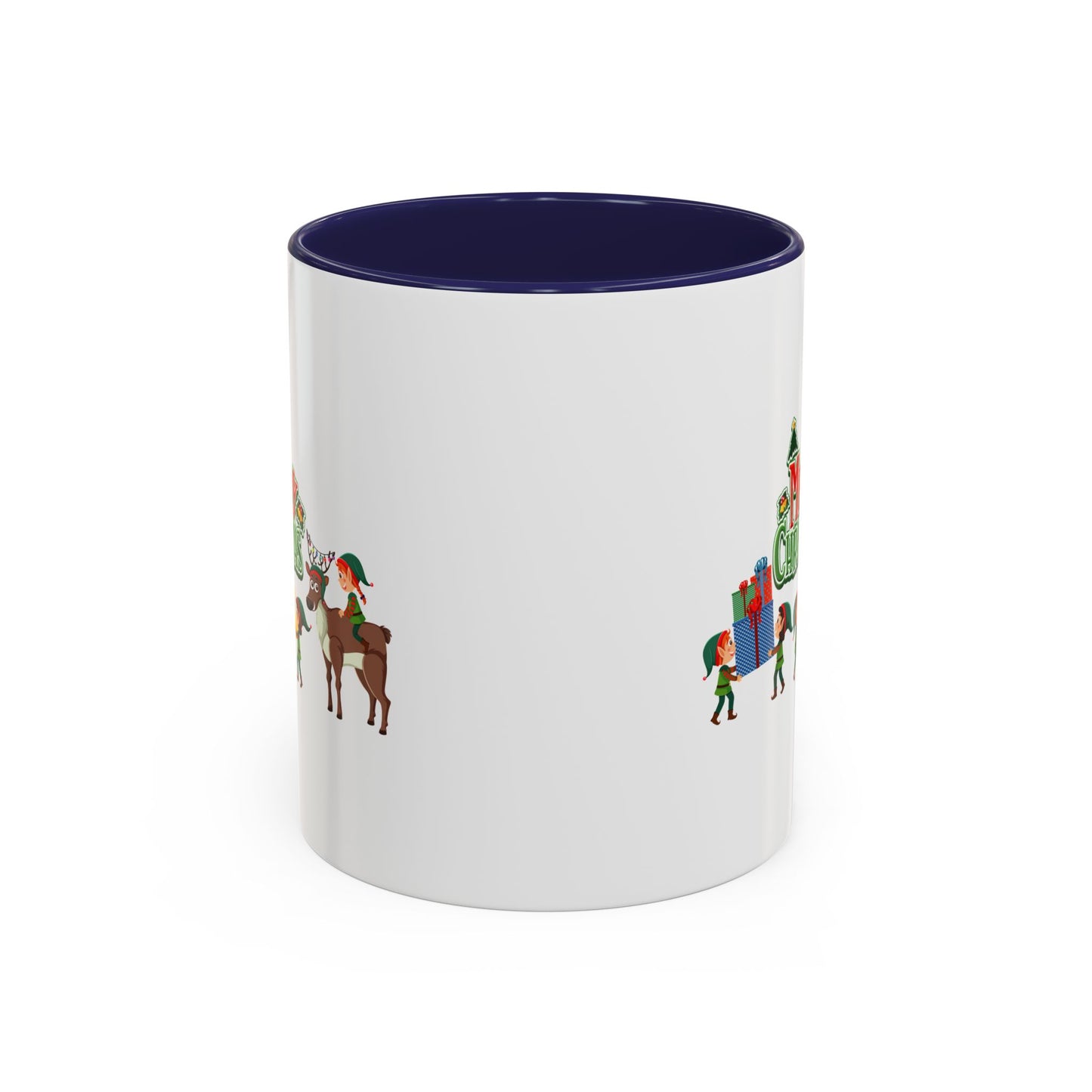 Accent Coffee Mug - Merry christmas and reindeer