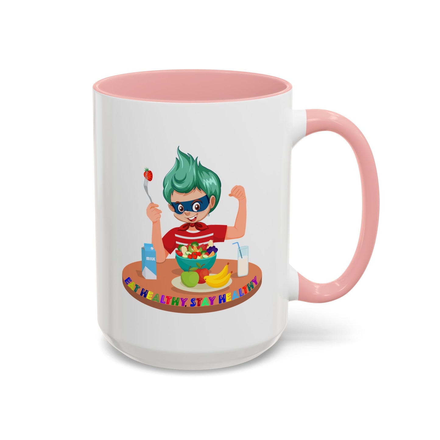Accent Coffee Mug - super kiddo eating healthy food