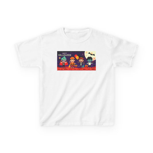 Kids Heavy Cotton™ Tee - Super kiddo with friends on holloween - [[{"value":"Wonderwear Kid"}]]
