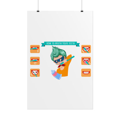 Rolled Posters - Super kiddo how to brush teeth - [[{"value":"Wonderwear Kid"}]]