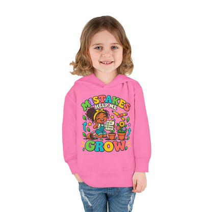 Toddler Hoodie — "Mistakes Help Me Grow" Cute Plant Pot Positive Growth Pullover
