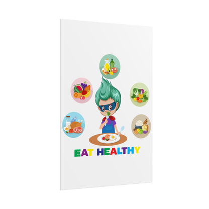 Rolled Posters - Supper kiddo showing healthy food to eat - [[{"value":"Wonderwear Kid"}]]
