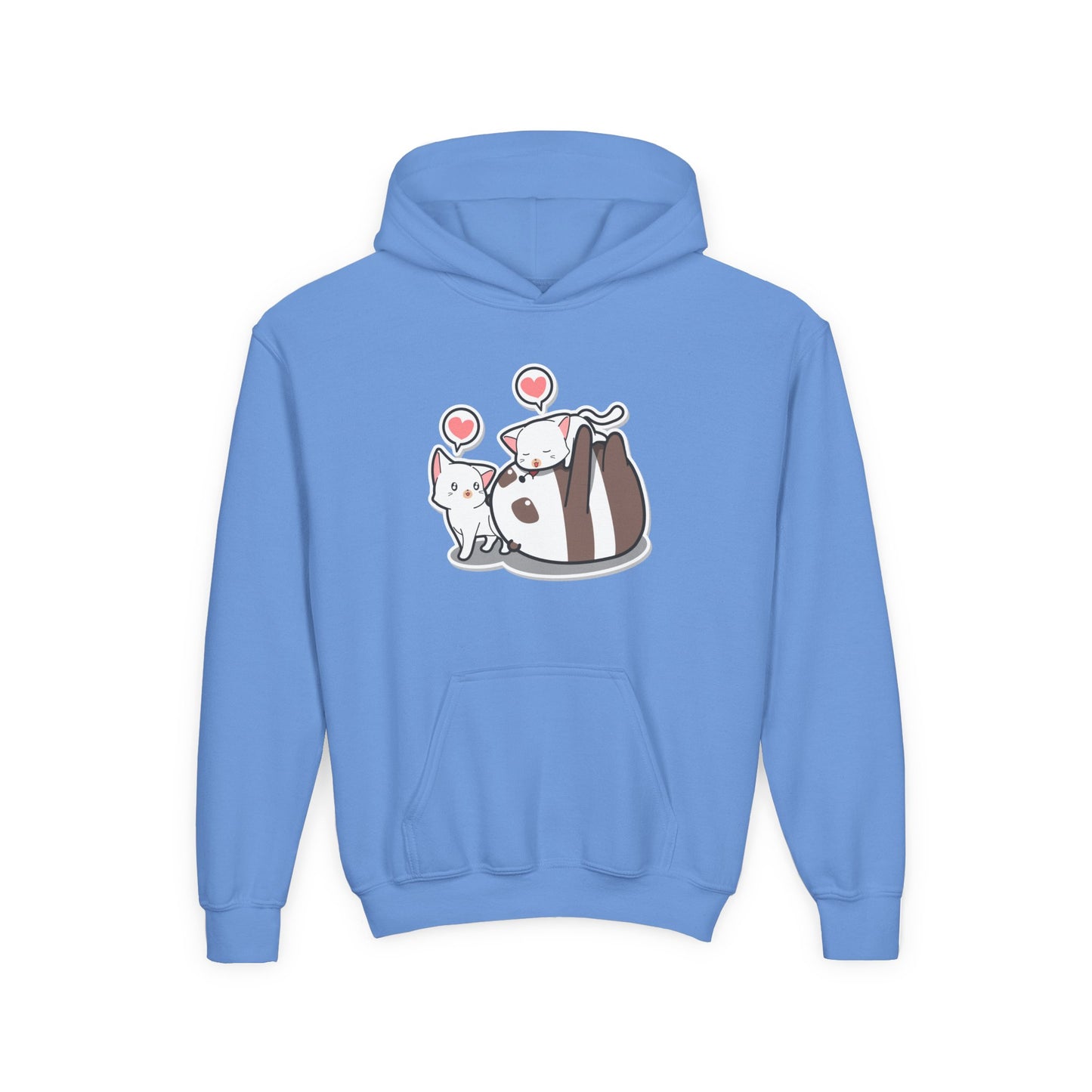 Youth Heavy Blend Hooded Sweatshirt - The panda and cat