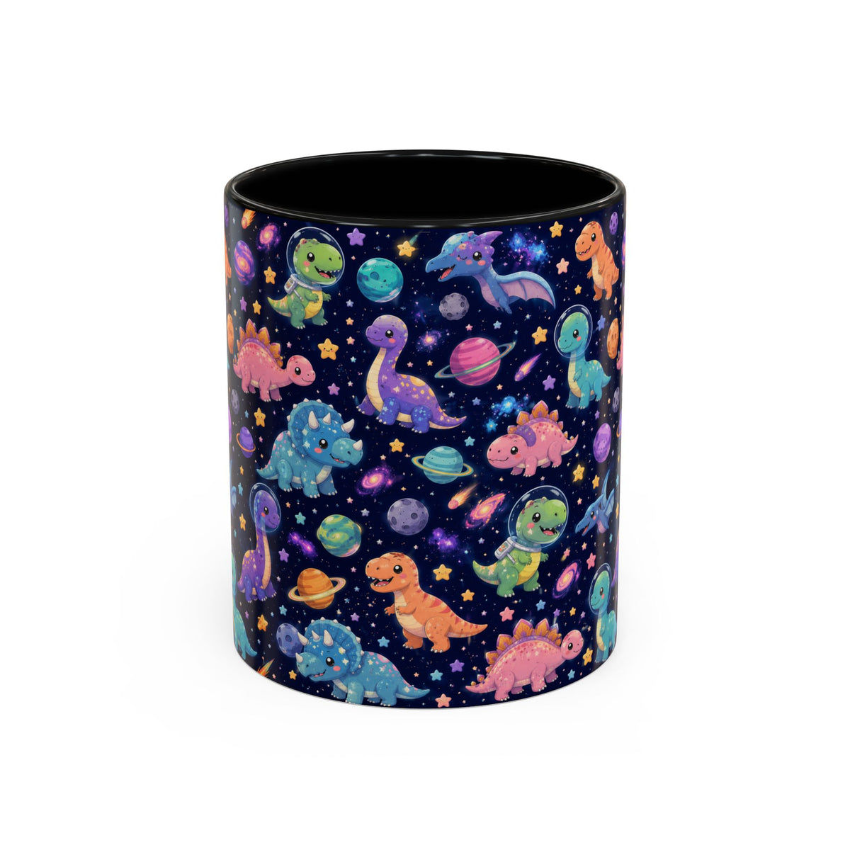 Accent Coffee Mug  (11/15 oz) - Cosmic dinosaurs