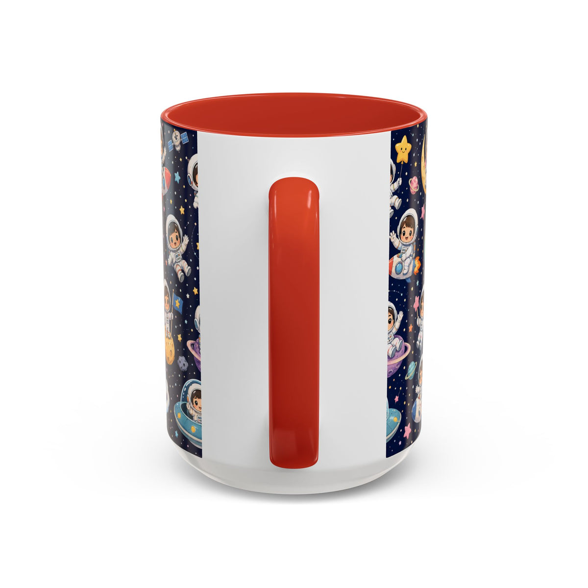 Accent Coffee Mug  (11/15 oz) - Kawaii Astronauts in a Starry Space Adventure