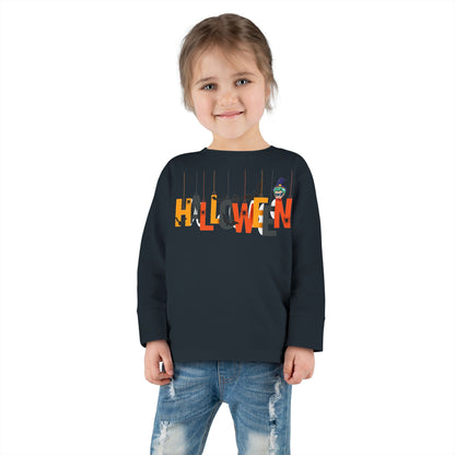 Toddler Long Sleeve Tee - Holloween hanging letters Printify