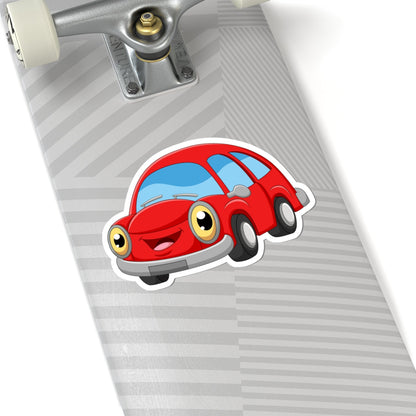 Kiss-Cut Stickers - Happy Little Red Car Printify