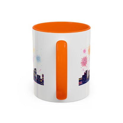 Accent Coffee Mug - Super kiddo with fireworks - [[{"value":"Wonderwear Kid"}]]