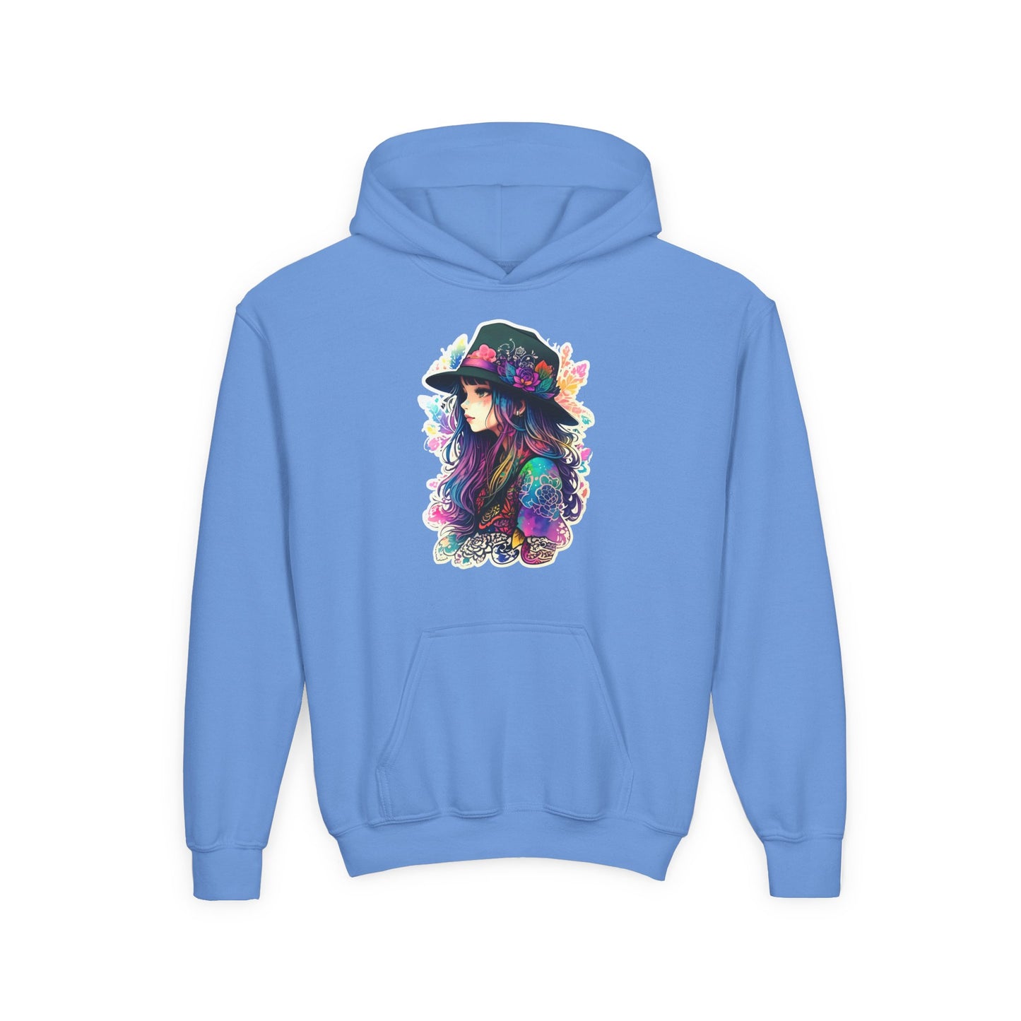Youth Heavy Blend Hooded Sweatshirt - Beautiful Bohemian Floral