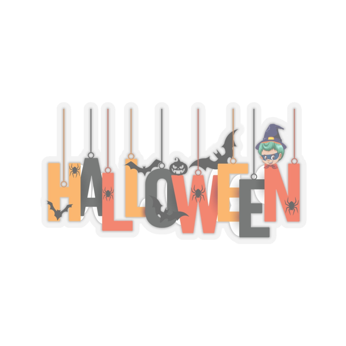 Kiss-Cut Stickers - Holloween hanging letters
