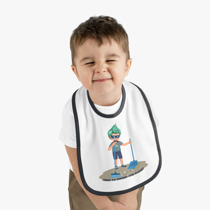 Baby Bib - Super kiddo sweeping floor - [[{"value":"Wonderwear Kid"}]]