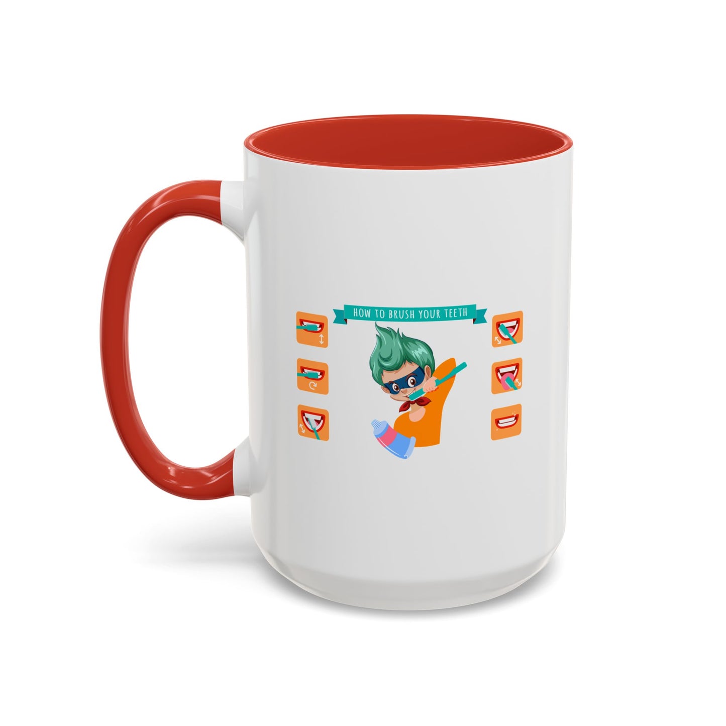 Accent Coffee Mug - Super kiddo how to brush teeth