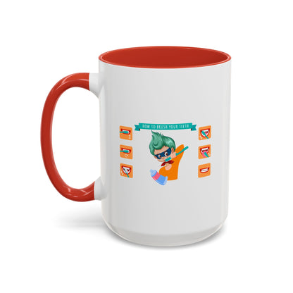 Accent Coffee Mug - Super kiddo how to brush teeth - [[{"value":"Wonderwear Kid"}]]