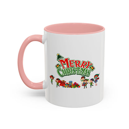 Accent Coffee Mug - Merry christmas from super friends - [[{"value":"Wonderwear Kid"}]]