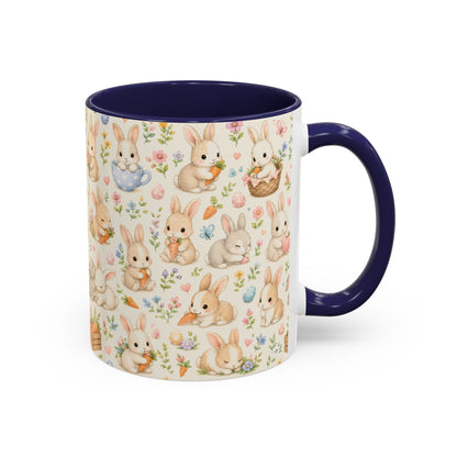 Accent Coffee Mug  (11/15 oz) - Pastel Bunny Garden Easter