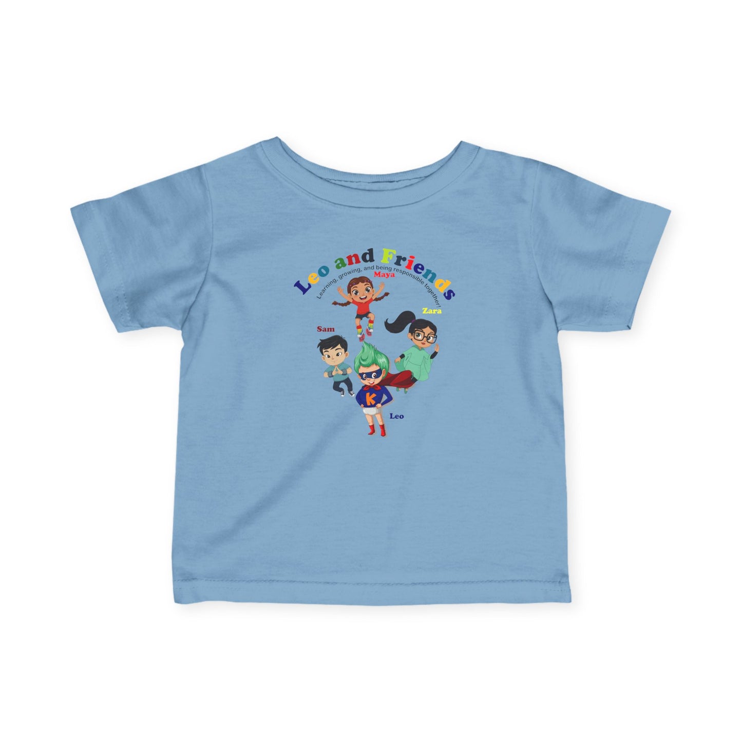 Infant Fine Jersey Tee - Leo & Friends - Learning and growing