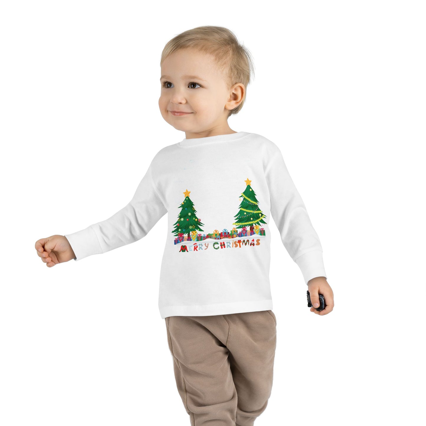 Toddler Long Sleeve Tee - Christmas and snowing - [[{"value":"Wonderwear Kid"}]]