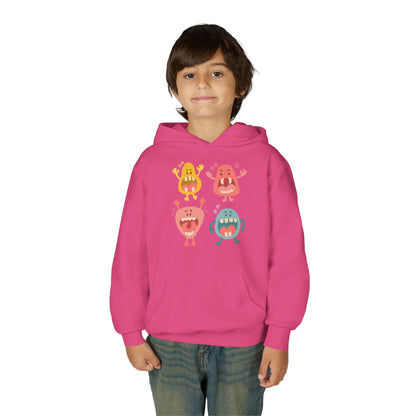 Youth Heavy Blend Hooded Sweatshirt -  Screaming monsters Printify