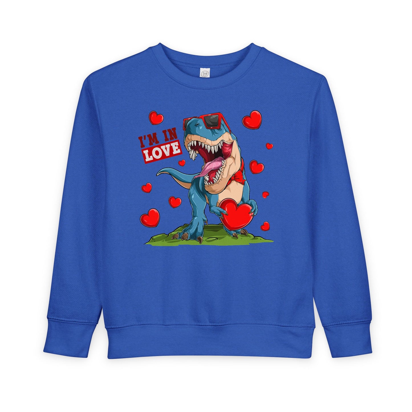 Toddler Sweatshirt -Dinosaur and heart design for valentines - [[{"value":"Wonderwear Kid"}]]