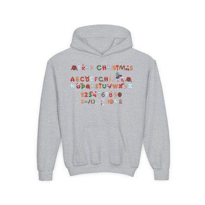 Youth Heavy Blend Hooded Sweatshirt - Christmas alphabet - [[{"value":"Wonderwear Kid"}]]