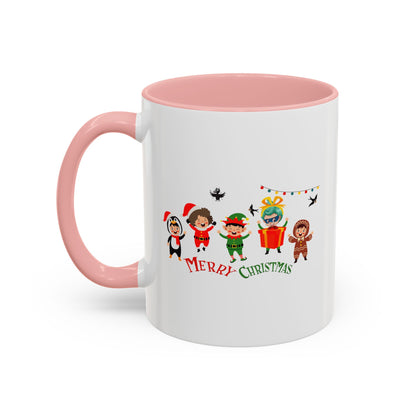 Accent Coffee Mug - Merry christmas by super kiddo and friends - [[{"value":"Wonderwear Kid"}]]