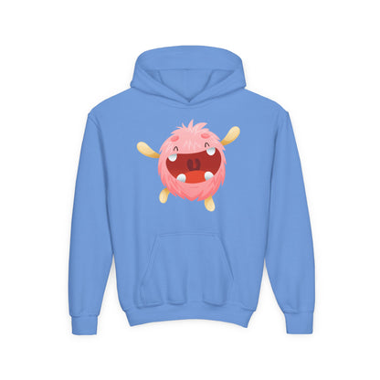 Youth Heavy Blend Hooded Sweatshirt - Baby pink monster Printify